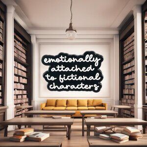 Emotionally Attached To Fictional Characters Enamel Pin Brooch Book Lover